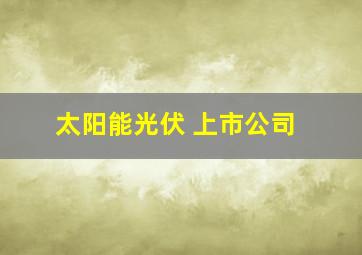 太阳能光伏 上市公司